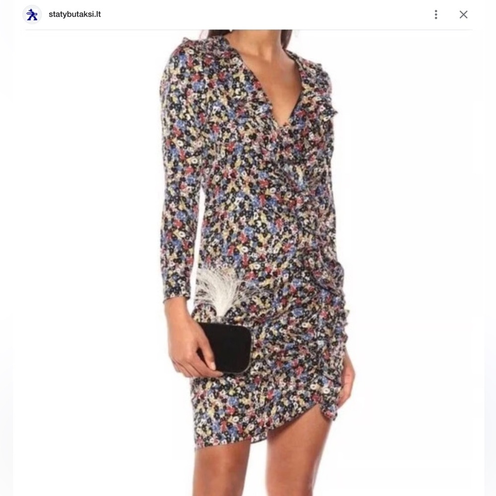 Veronica Beard Multicolor Floral Long Sleeve Dress
